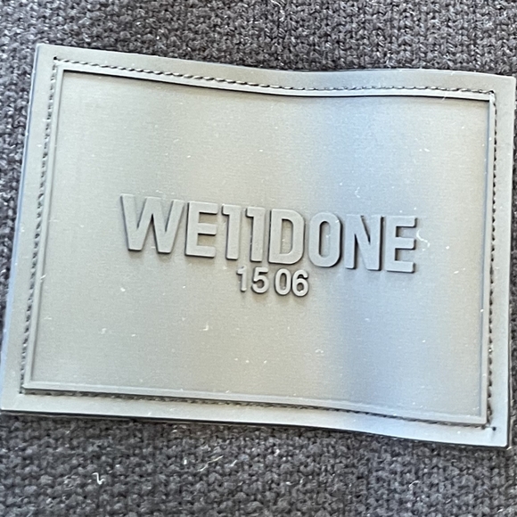 Nwt We11done Men's Thick 100% Cotton Black Sweater with White Graphic Size Small - Picture 5 of 7